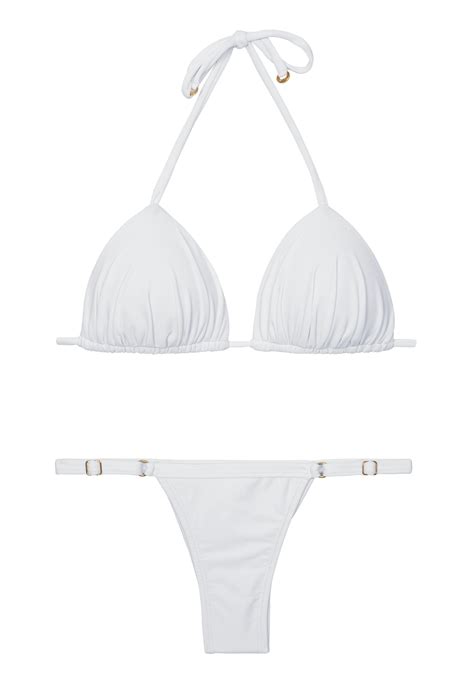 white triangle bikini|White Triangle Bikini .